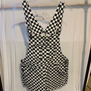 checkerboard checkered overalls